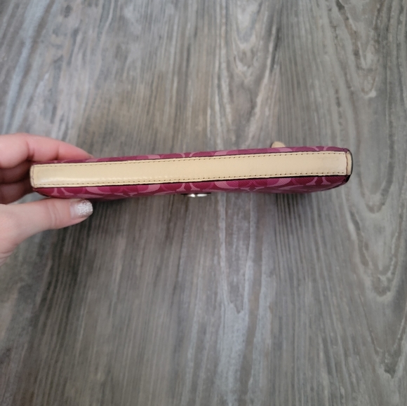 Coach Pink Peytons Dream Leather Wallet with Zipper Great Used Condition Rare - Picture 6 of 9
